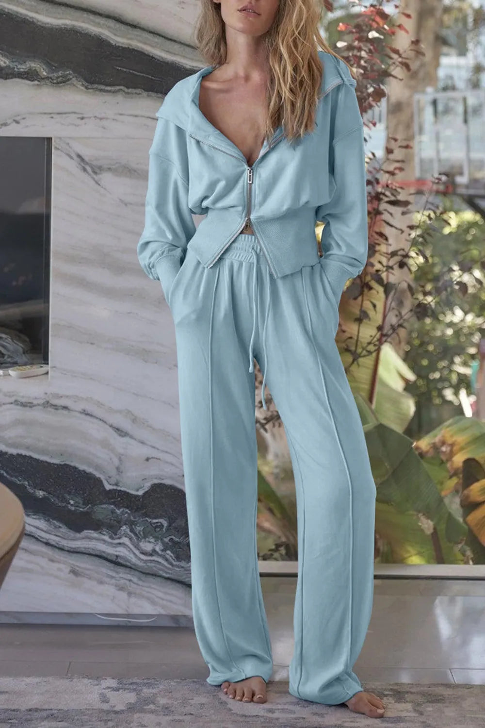 Hazel Blues® |  Zip-Up Hoodie and Pants Active Set