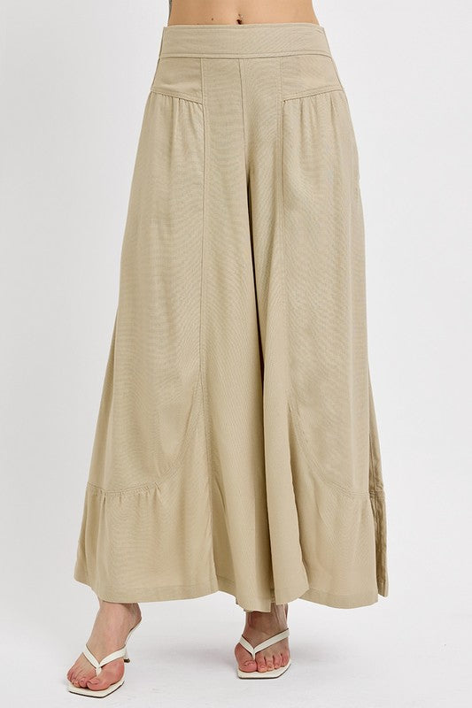 Hazel Blues® |  RISEN Shirring Detail Wide Leg Pants