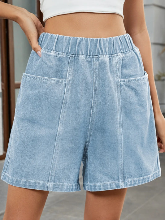 Hazel Blues® |  Elastic Waist Denim Shorts