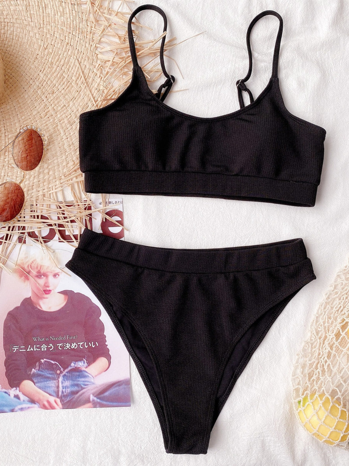 Hazel Blues® |  Scoop Neck Spaghetti Strap Two-Piece Swim Set