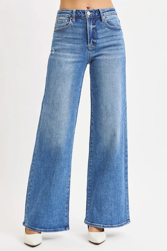Hazel Blues® | RISEN High Rise Wide Leg Jeans