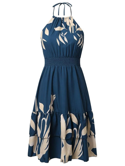 Hazel Blues® |  Paisley Print Halter Neck Mini Dress