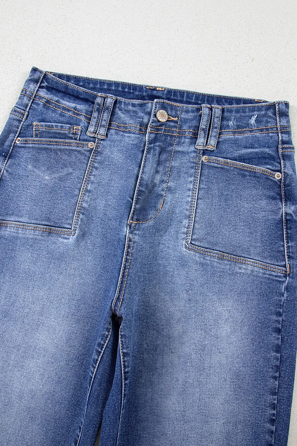 Hazel Blues® |  High-Waisted Wide-Leg Vintage Wash Jeans