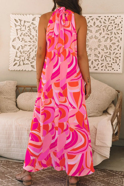 Hazel Blues® |  Contrast Grecian Neck Maxi Dress