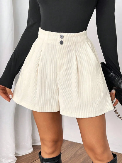 Hazel Blues® |  High Waisted Corduroy Shorts
