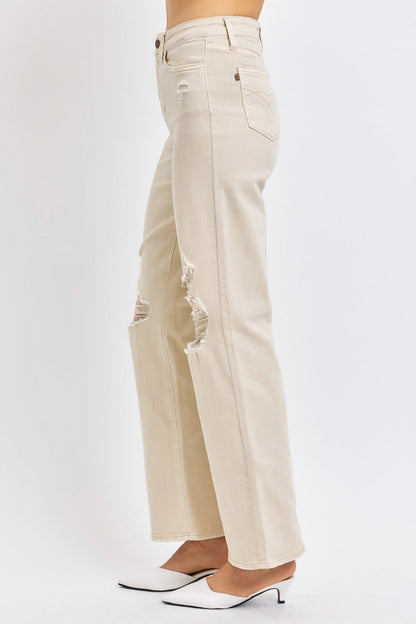 Hazel Blues® |  Judy Blue High Waist Distressed Wide Leg Jeans
