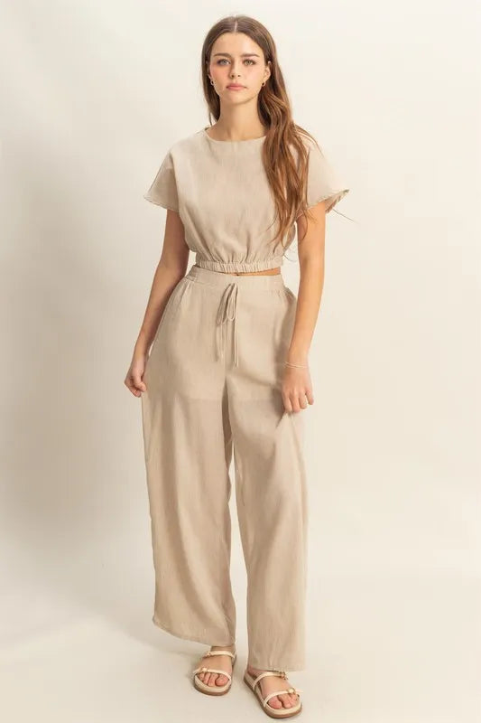 Hazel Blues® |  HYFVE Round Neck Short Sleeve Top and Pants Set