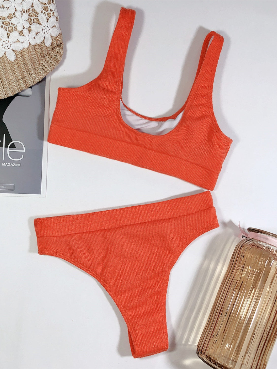 Hazel Blues® |  Scoop Neck Wide Strap Two-Piece Swim Set