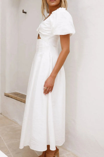 Hazel Blues® |  Sweetheart Neck Puff Sleeve Dress
