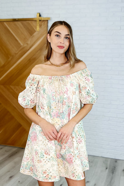 Hazel Blues® |  Bow Peep Eyelet Knit Dress in Pink and Green