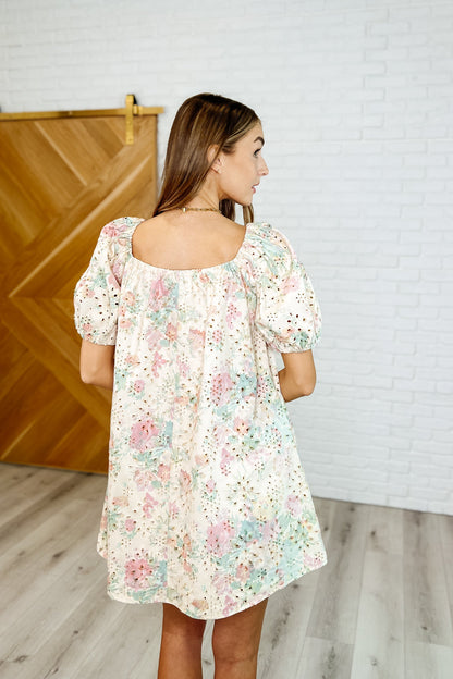 Hazel Blues® |  Bow Peep Eyelet Knit Dress in Pink and Green