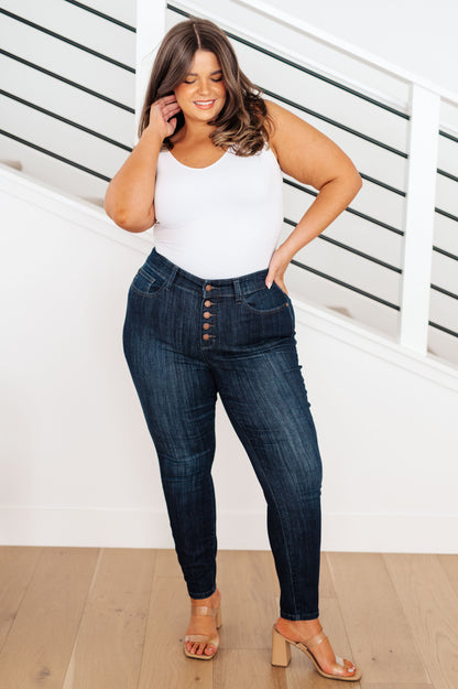 Hazel Blues® |  Celecia High Waist Hand Sanded Resin Skinny Jeans