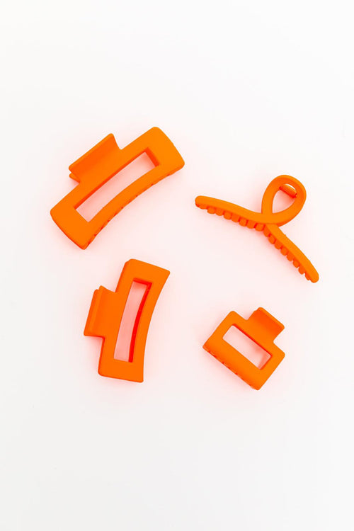 Hazel Blues® |  Claw Clip Set of 4 in Orange