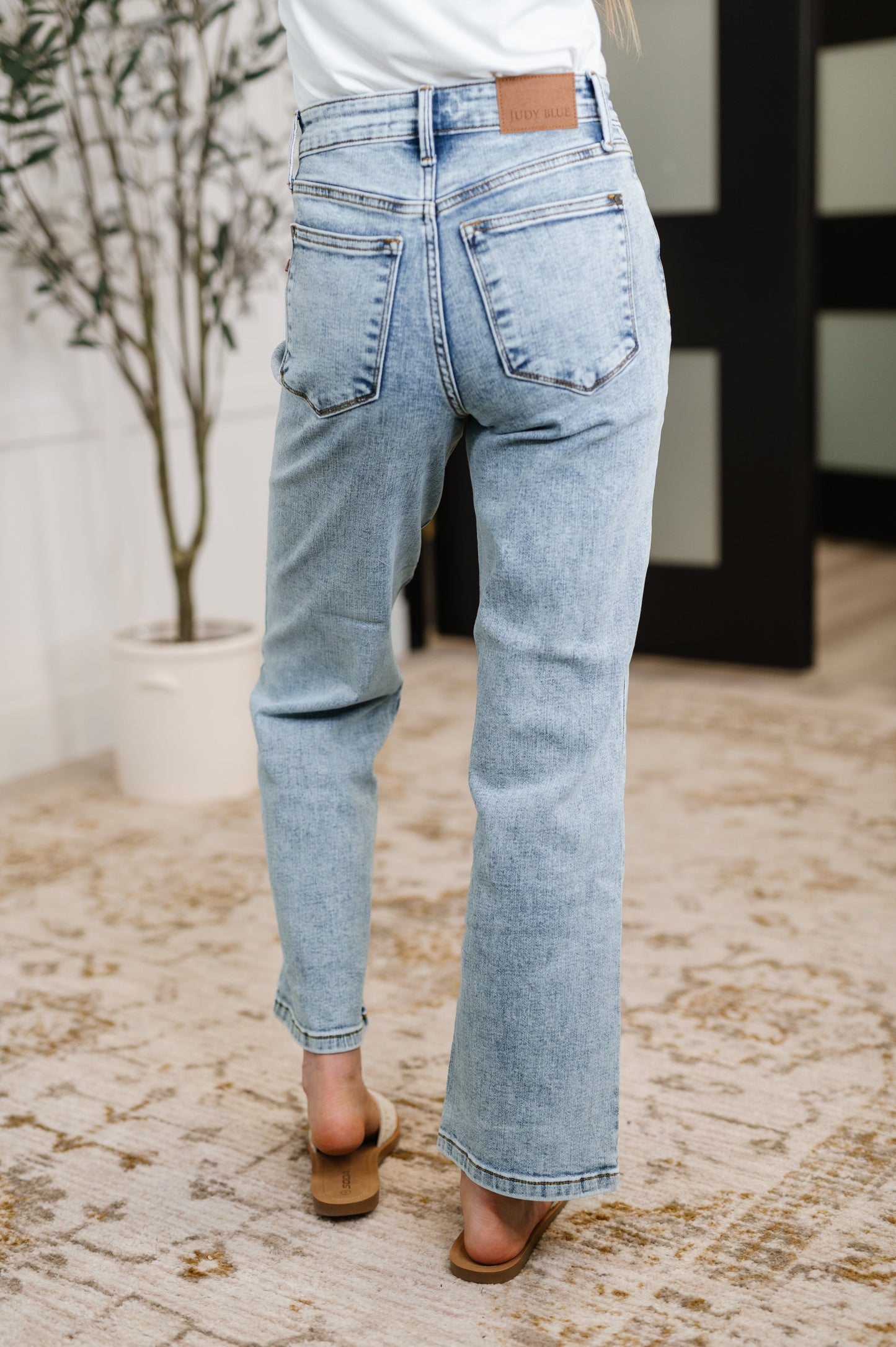 Hazel Blues® |  Debbie High Rise Stone Wash Straight Fit Jeans