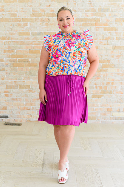 Hazel Blues® |  Just a Flirt Pleated Skirt in Magenta