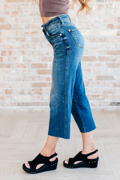 Hazel Blues® |  Hayes High Rise Wide Leg Crop Jeans