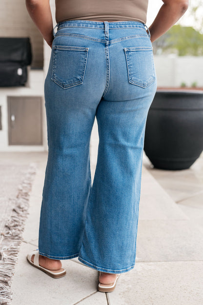 Hazel Blues® |  Hayes High Rise Wide Leg Crop Jeans