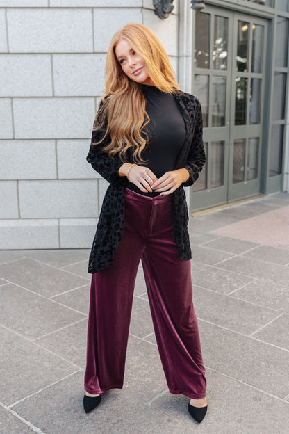 Hazel Blues® |  High Society Velvet Wide Leg Trousers
