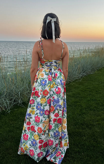 Juliet Maxi Dress ~ Charm Peony White Taffeta
