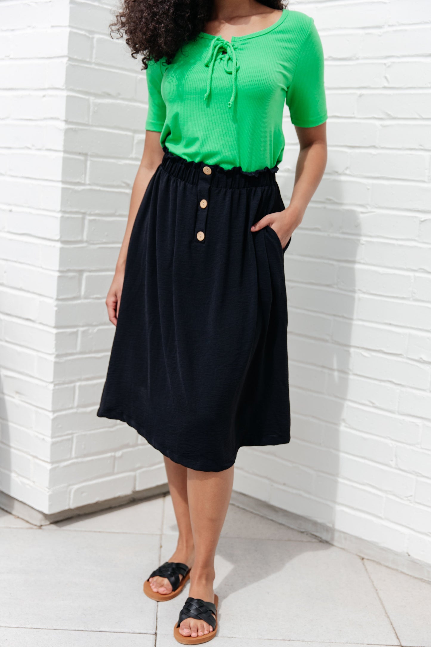 Hazel Blues® |  She's a Scholar Mid-Length Skirt