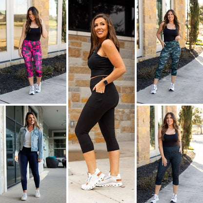 Hazel Blues® |  PREORDER: Capri Leggings with Pockets in Nine Colors