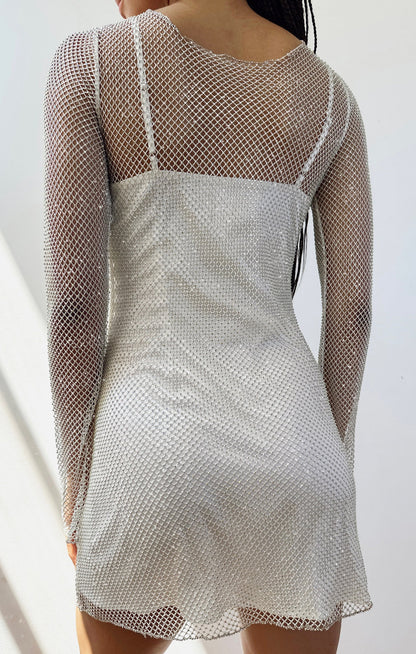 Iconic Mini Dress ~ White Glitz