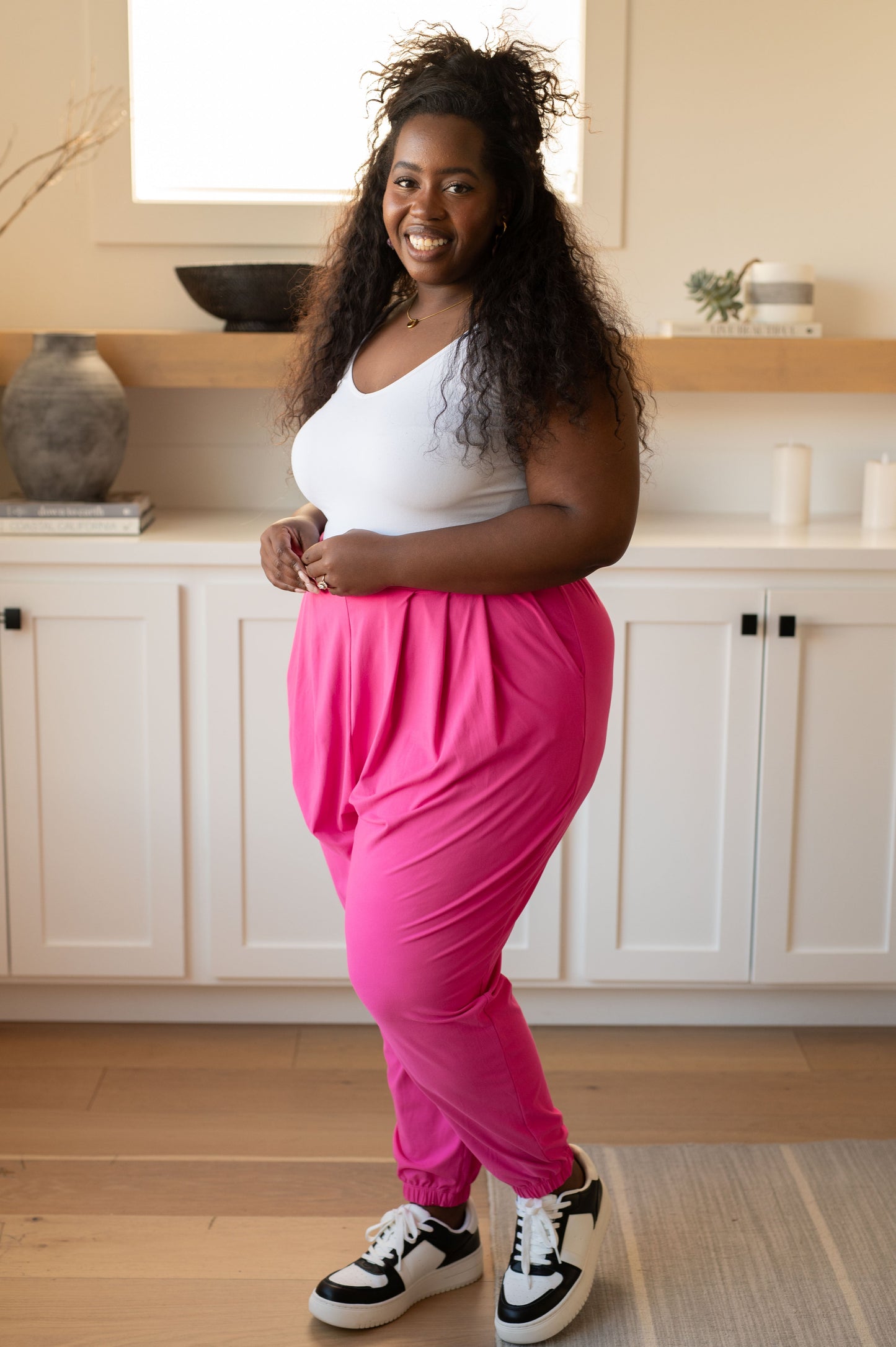 Hazel Blues® |  The Motive Slouch Jogger in Hot Pink
