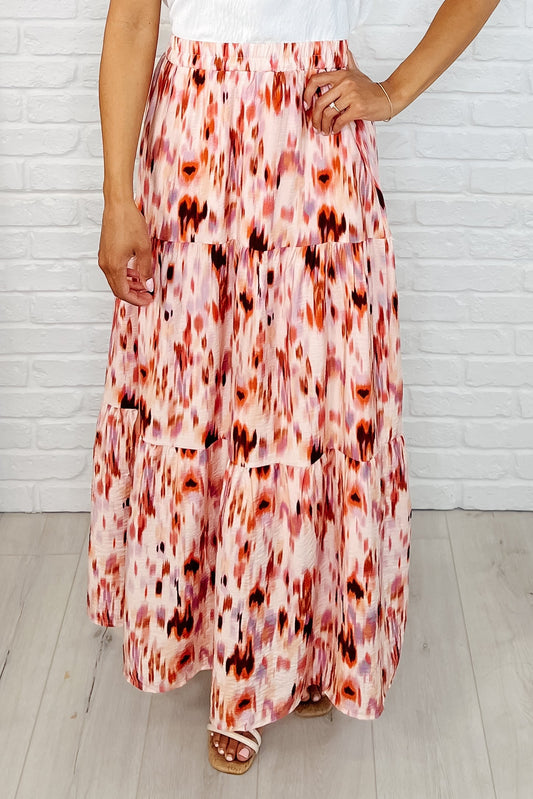 Hazel Blues® |  Words Fail Me Watercolor Print Maxi Skirt