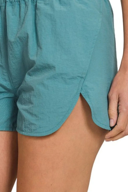 Hazel Blues® |  Zenana Windbreaker Smocked Waistband Running Shorts