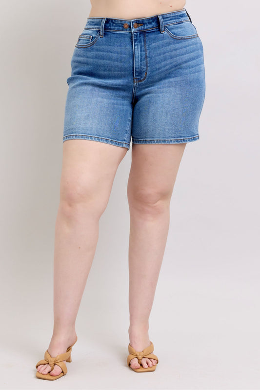 Hazel Blues® | Judy Blue 2 Button Denim Shorts with Pockets