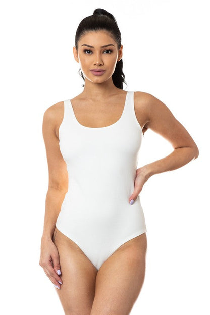 Addy Scoop Neck Bodysuit (Brown)