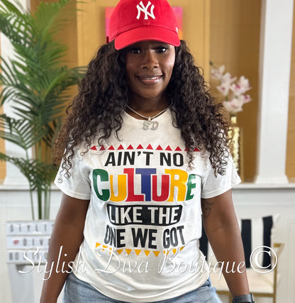 Ain't No Culture T-Shirt (Multi-Color Print)