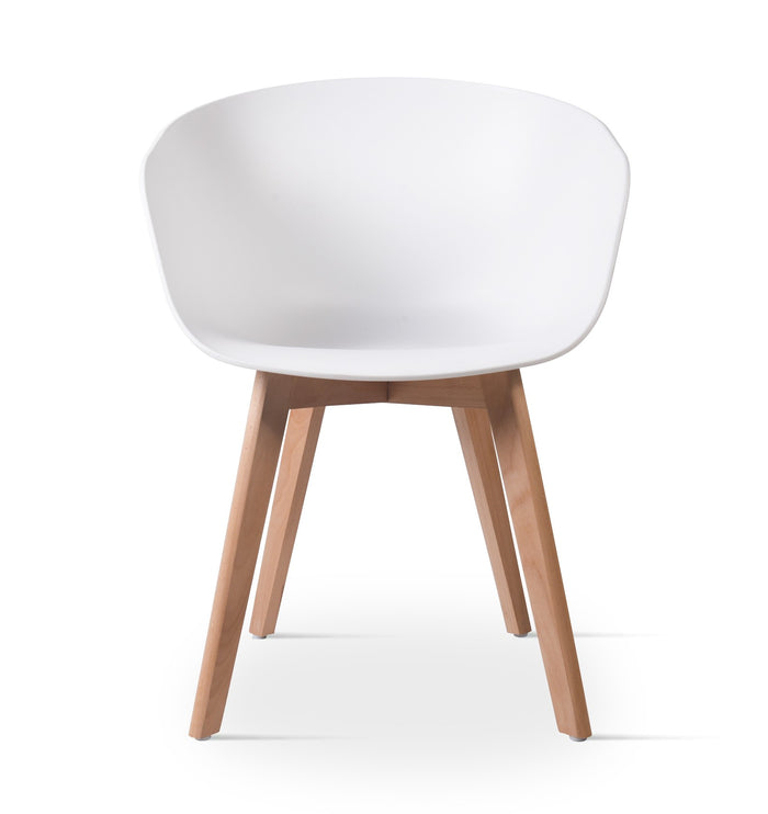 ALBORG - Chaise de salle à manger scandinave en polypropylène blanc