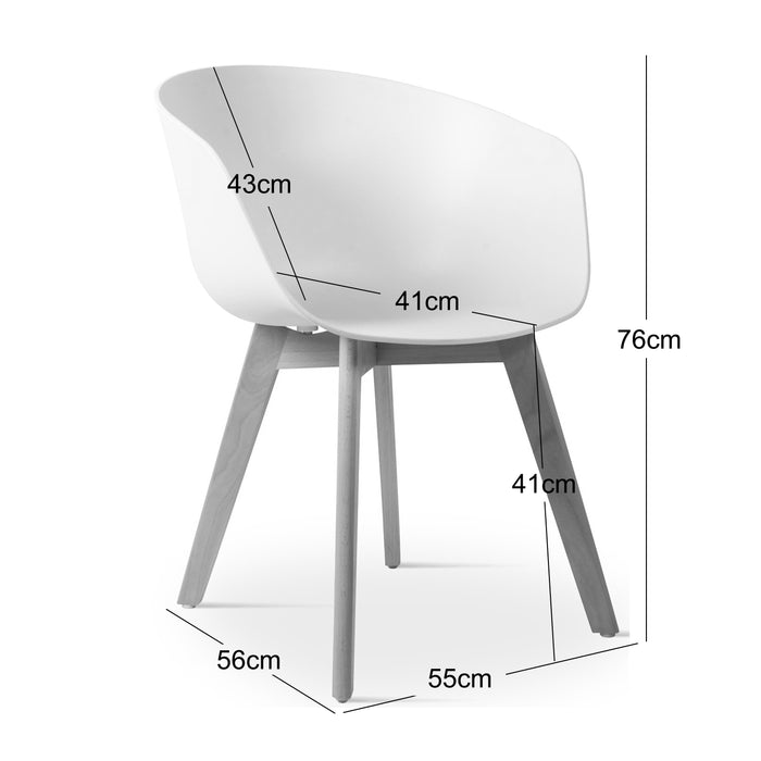 ALBORG - Chaise de salle à manger scandinave en polypropylène blanc