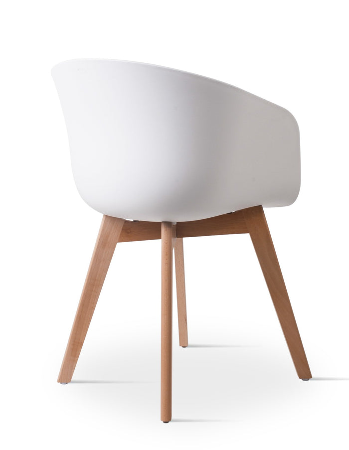 ALBORG - Chaise de salle à manger scandinave en polypropylène blanc