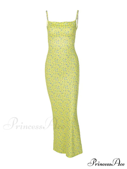 Backless Floral Graceful Mesh Maxi Dress