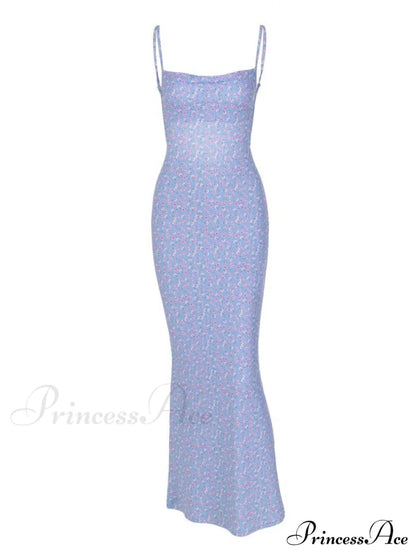 Backless Floral Graceful Mesh Maxi Dress
