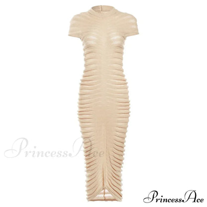 Backless V Neck Gown Maxi Dress