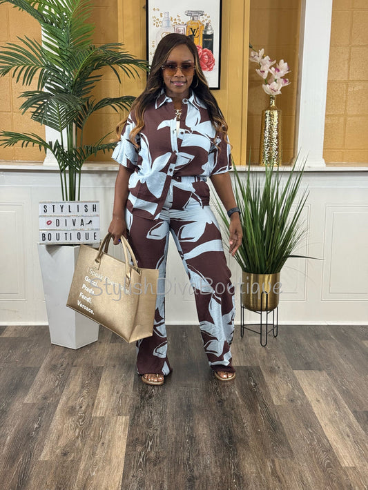 Bali Life Pants Set (Mocha Sky)