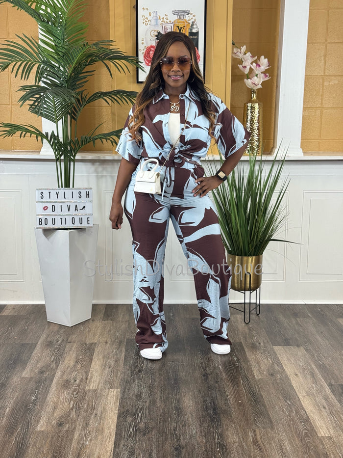 Bali Life Pants Set (Mocha Sky)