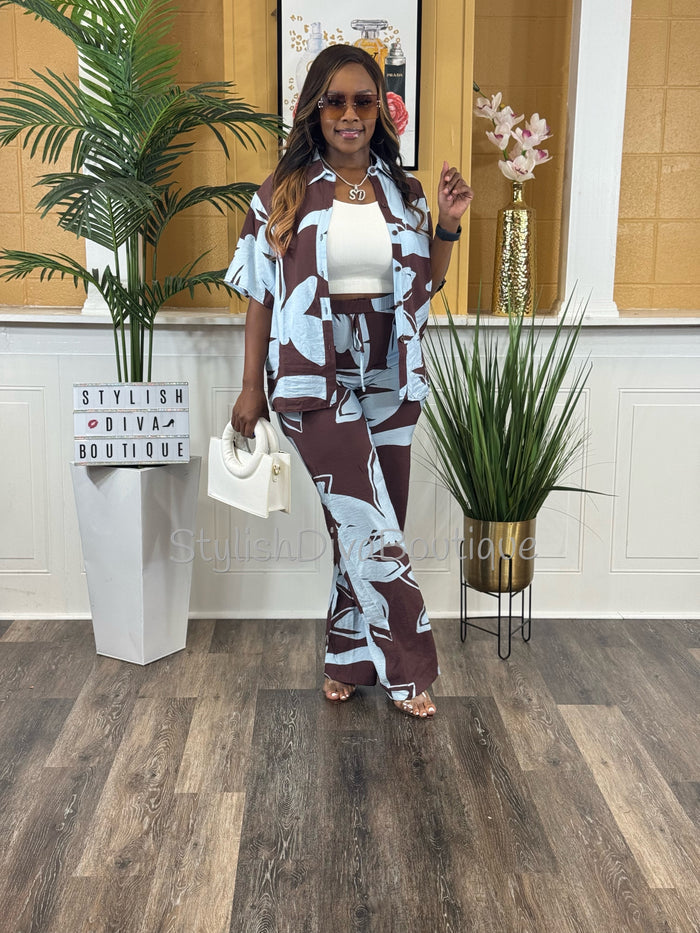 Bali Life Pants Set (Mocha Sky)
