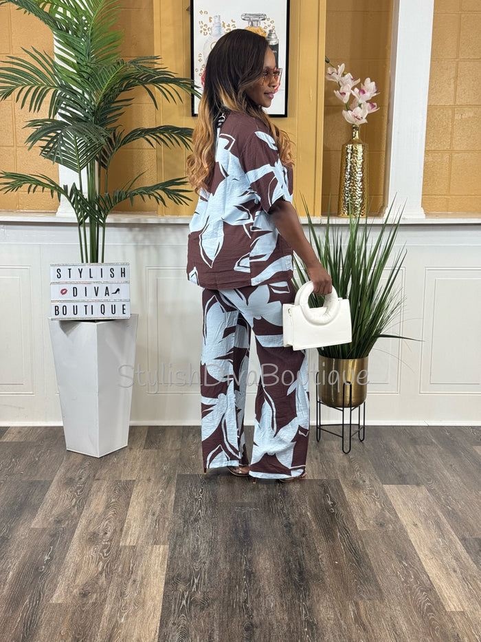 Bali Life Pants Set (Mocha Sky)