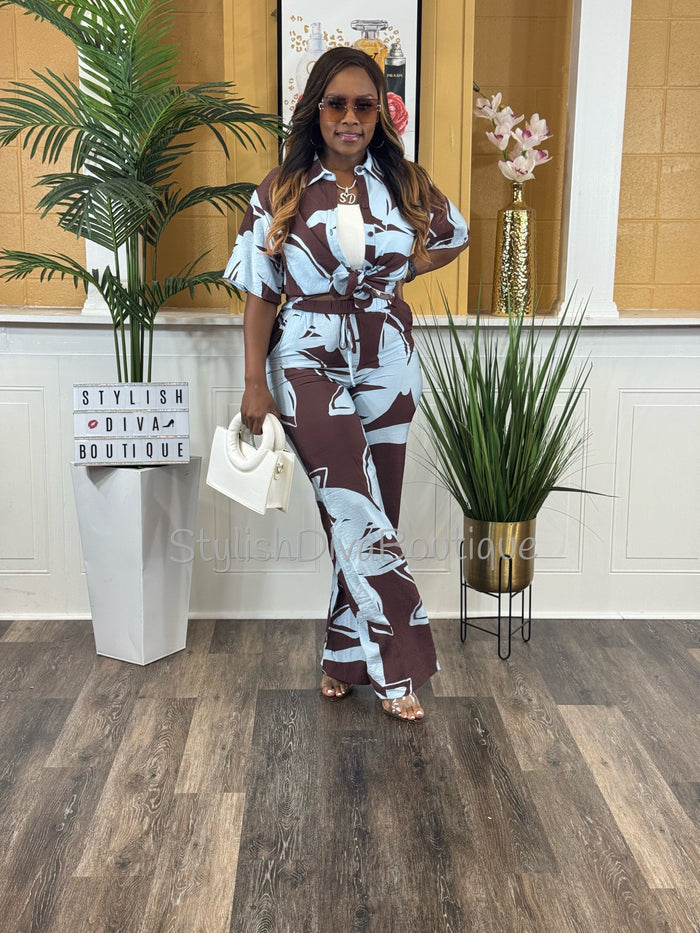 Bali Life Pants Set (Mocha Sky)