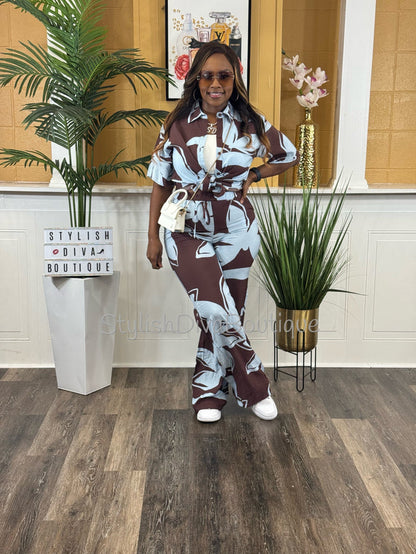 Bali Life Pants Set (Mocha Sky)