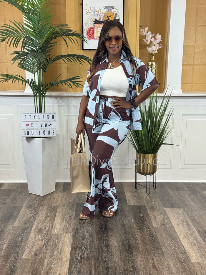 Bali Life Pants Set (Mocha Sky)