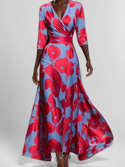 Hazel Blues® |  Floral Print Half Sleeve Maxi Dress