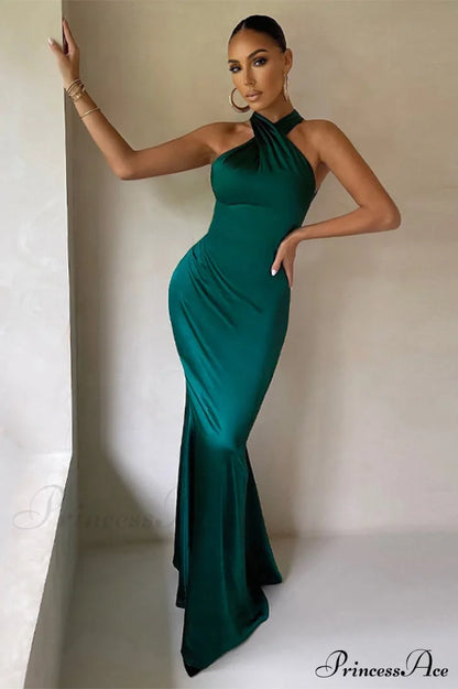 Bianca Crossover Halter Neck Dress