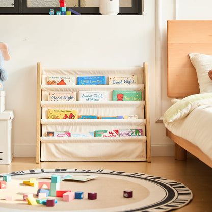 BILLUND - Etagère range-livres pour enfants en bois et tissu