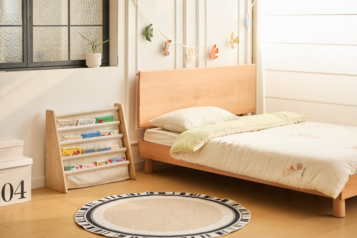 BILLUND - Etagère range-livres pour enfants en bois et tissu
