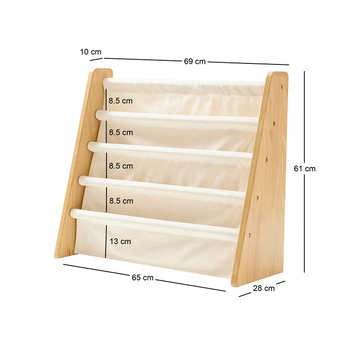 BILLUND - Etagère range-livres pour enfants en bois et tissu